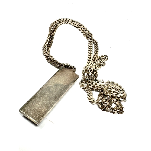 202 - Vintage silver ingot pendant and chain weight 50g