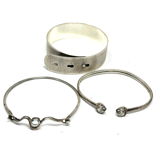 203 - 3 vintage silver bangle bracelets weight 39g