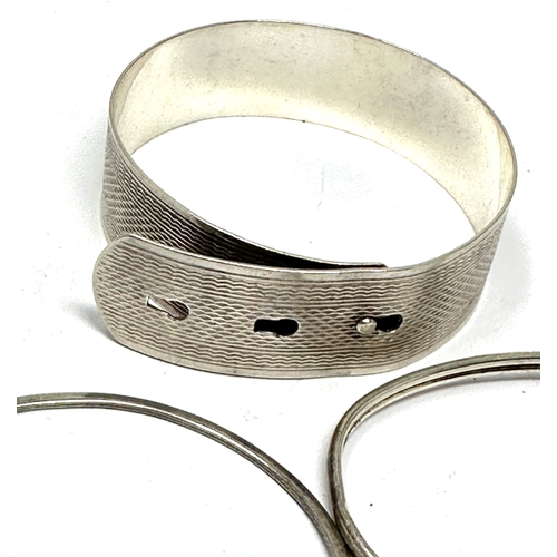 203 - 3 vintage silver bangle bracelets weight 39g