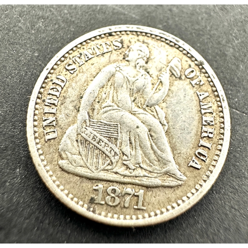 400 - 1871 Silver Seated Half Dime