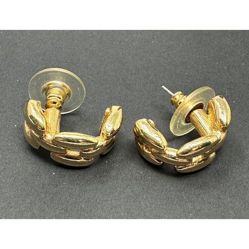 111 - Christian Dior gate link gold plated  Earrings