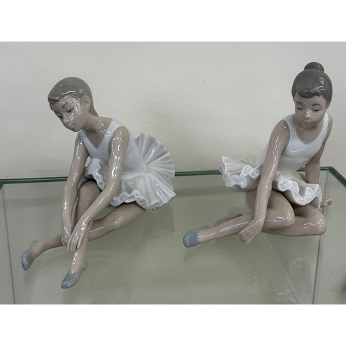 15 - Pair of Lladro Nao ballerina figures overall height approximately 5 inches tall