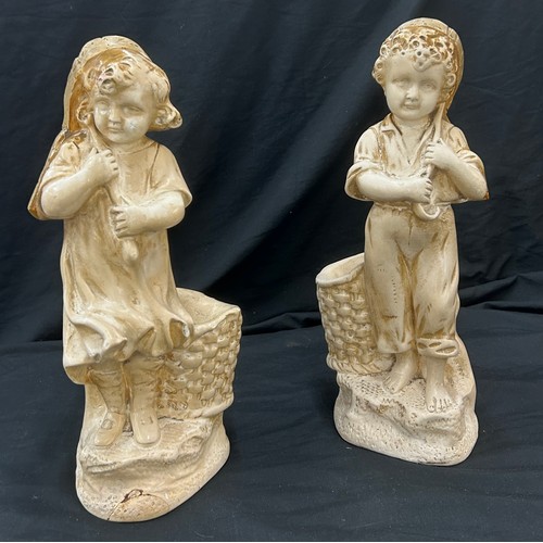 59 - Pair of chalk figures overall height approximately 14 inches tall - AF