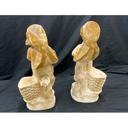 59 - Pair of chalk figures overall height approximately 14 inches tall - AF