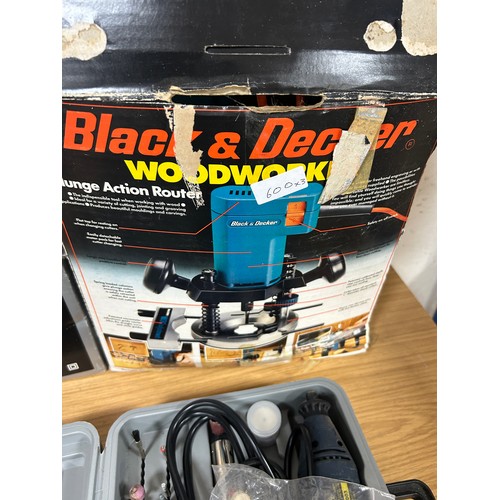 301 - 600w Planer black and decker router, power craft dremil, working order