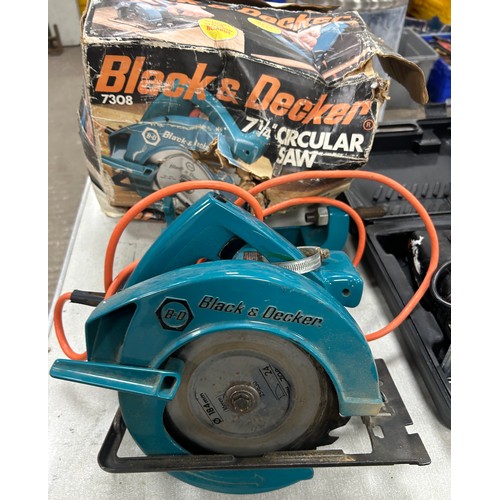 293 - Pro 3 Blade planer, challange jigsaw, black and decker circle saw, working order