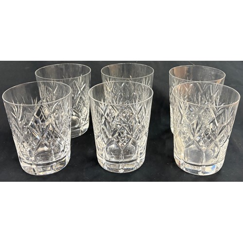 592 - Set 6 Webb Corbett cut crystal tumblers good overall condition apart from one which has sustained a ... 