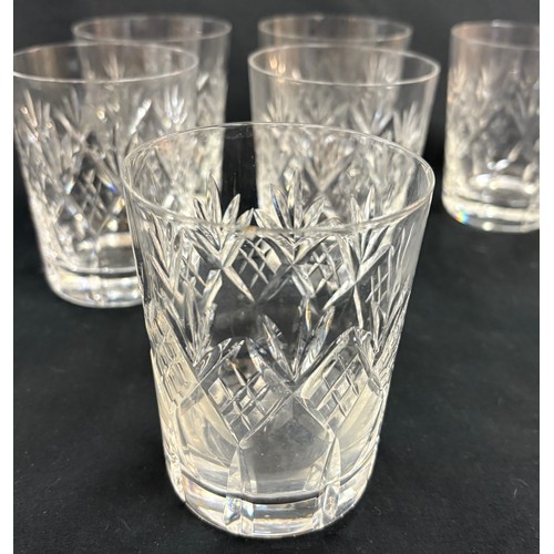 592 - Set 6 Webb Corbett cut crystal tumblers good overall condition apart from one which has sustained a ... 