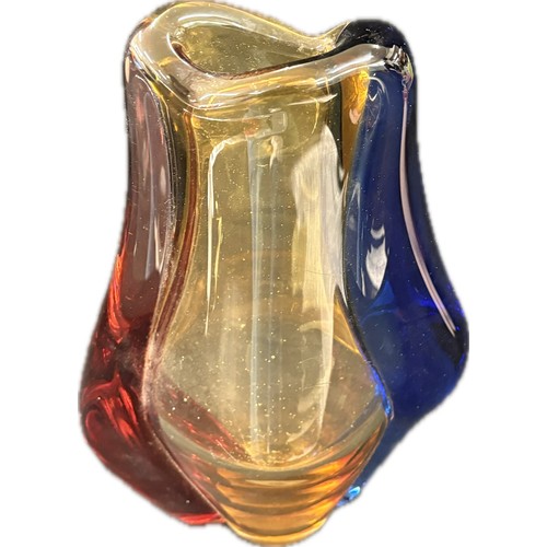 591 - Bohemian glass vase by Hana Machovska, approximate height 14 inches