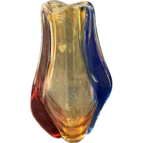 591 - Bohemian glass vase by Hana Machovska, approximate height 14 inches