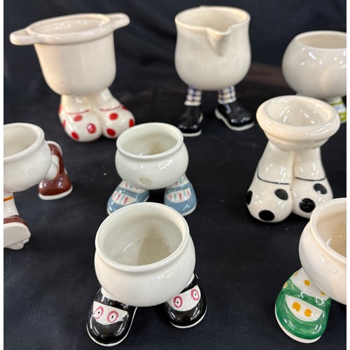 16 - Selection of Carltonware 'walking' pieces to include  condiment, jug, sugar bowl, egg cups etc 12 pi... 