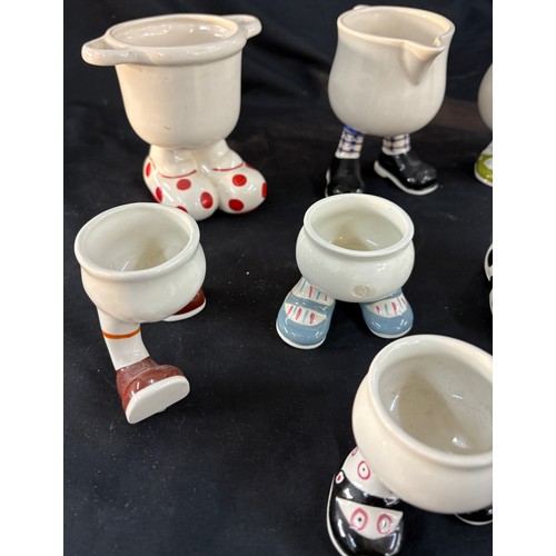 16 - Selection of Carltonware 'walking' pieces to include  condiment, jug, sugar bowl, egg cups etc 12 pi... 