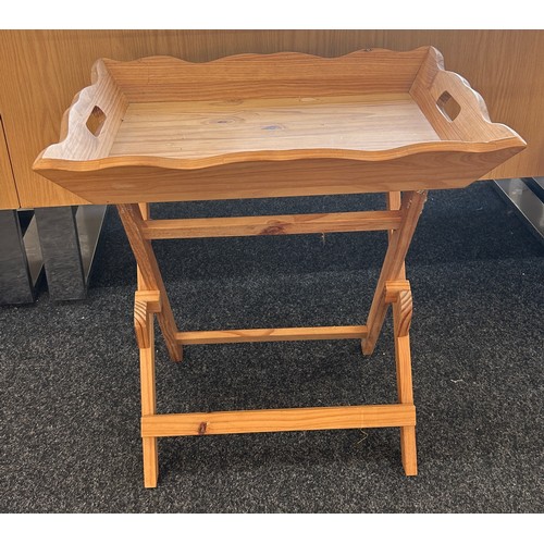 321 - Wooden butlers tray on stand height 25 inches