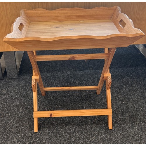 321 - Wooden butlers tray on stand height 25 inches