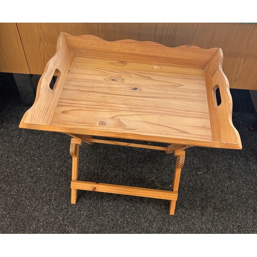 321 - Wooden butlers tray on stand height 25 inches