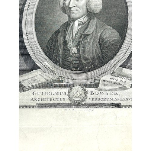 12 - Antique print of William Bowyer, he was known as the 'The learned printer', measures approximately H... 