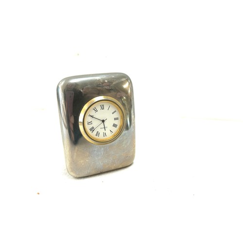 573 - Stainless steel Quartz paper weight desk clock