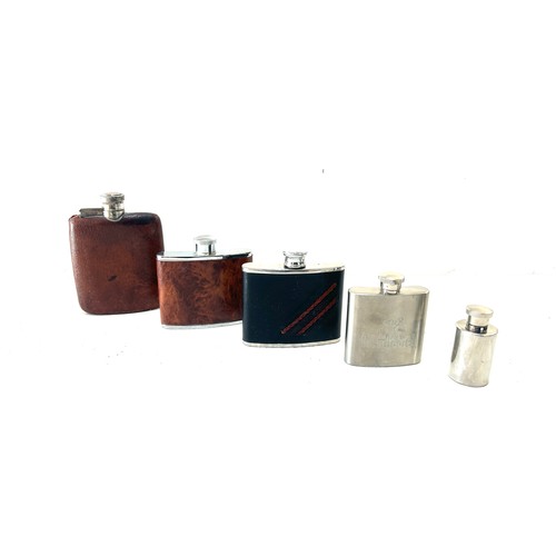 19 - Selection of 5 various sized hip flasks