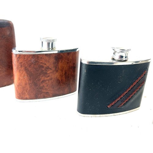 19 - Selection of 5 various sized hip flasks