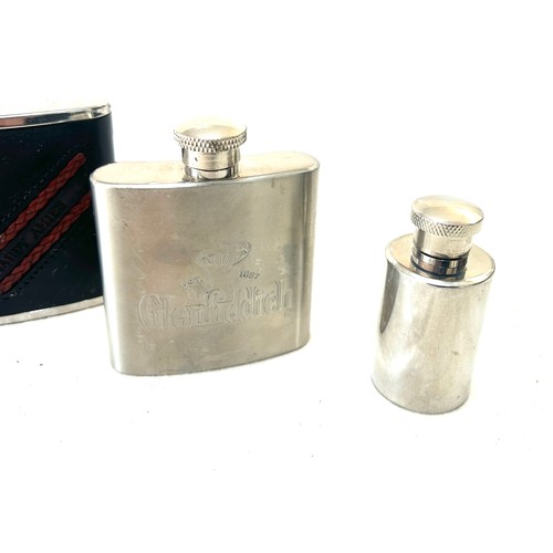 19 - Selection of 5 various sized hip flasks