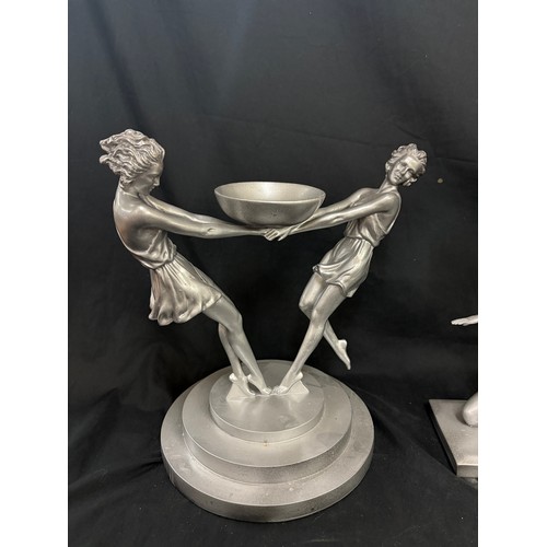 90 - 3 Silver resin dancer ornaments, approximate height of tallest 12 inches