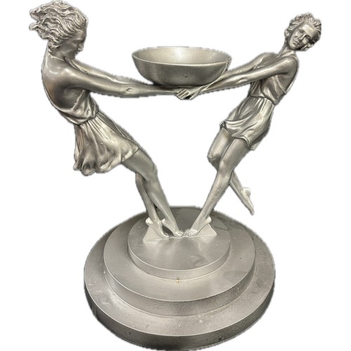 90 - 3 Silver resin dancer ornaments, approximate height of tallest 12 inches