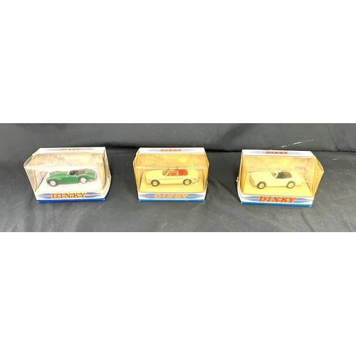 93 - Boxed Dinky 1956 Austin Healey 100 BN2, Boxed, Dinky DY 28 1969 Triumph Stag, Boxed Dinky DY 20 1965... 