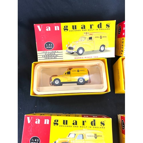 36 - Selection boxed diecast car models to include Vanguards Ford Anglia AA Road Service VA4001, VA11000,... 