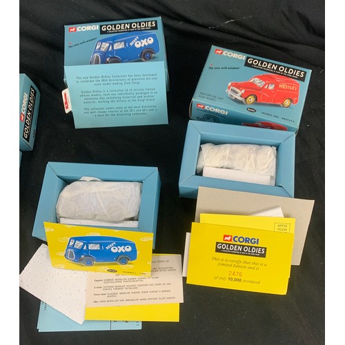 65 - Selection 4 boxed Corgi Golden Oldies diecast vehicles to include Bedford CA Kodak 05601, Morris J C... 