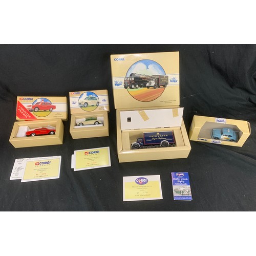 63 - Selection boxed Corgi classics to include  96756 Morris Minor Bristol Omnibus, 98165 Ford Cortina Lo... 