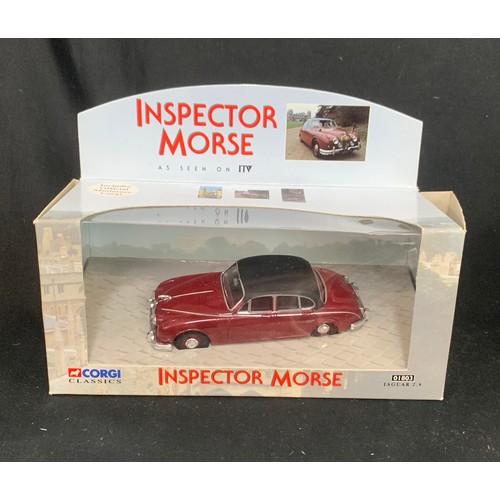 104 - Corgi 01803 Inspector Morses Jaguar 2.4, Mk11,Diecast Model in 1:43 Scale, Corgi Buster 01801 Jaguar... 