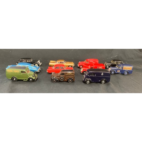 54 - Selection diecast cars to include dinky studebaker golden hawk, Dinky Austin, Corgi Ford Zephyr, Din... 