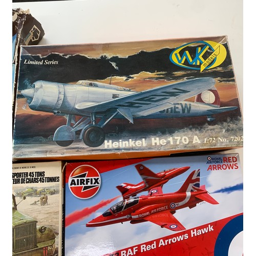 98 - Selection of 5 Model kits includes Heinkel he 170a, PK-174 etc