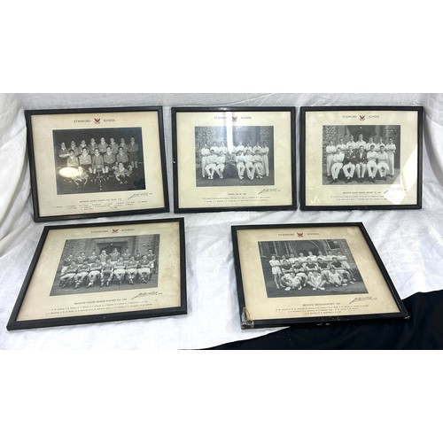 263 - Selection of framed sport photos from Stamford School from 1958-1961 to include Rugby, Football, Cri... 