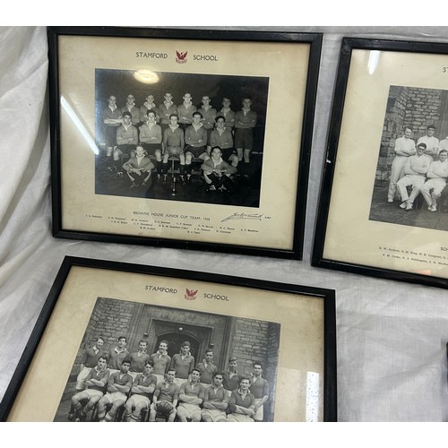 263 - Selection of framed sport photos from Stamford School from 1958-1961 to include Rugby, Football, Cri... 