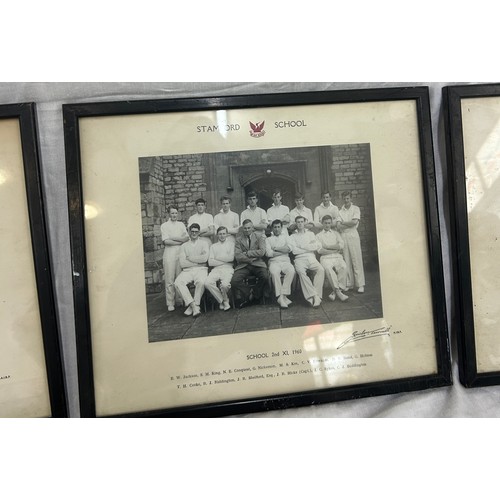 263 - Selection of framed sport photos from Stamford School from 1958-1961 to include Rugby, Football, Cri... 