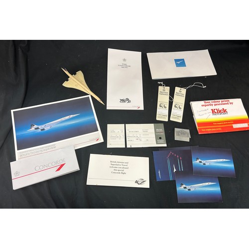 58 - Selection of vintage Concorde memorabilia to include menus, programmes, tickets etc