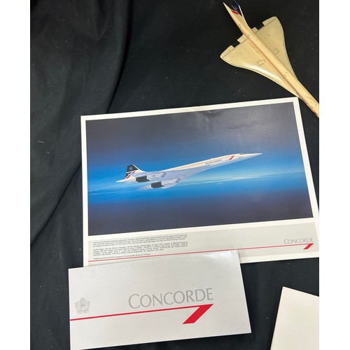 58 - Selection of vintage Concorde memorabilia to include menus, programmes, tickets etc