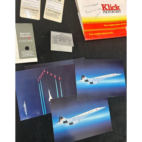 58 - Selection of vintage Concorde memorabilia to include menus, programmes, tickets etc