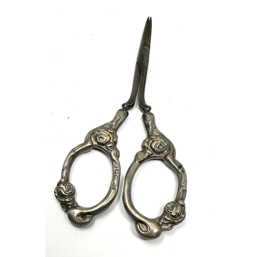 62 - Antique Sterling Silver Nail or Sewing Scissors