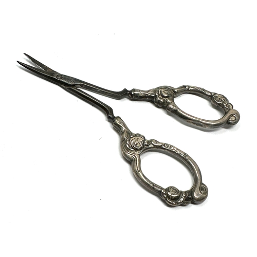 62 - Antique Sterling Silver Nail or Sewing Scissors