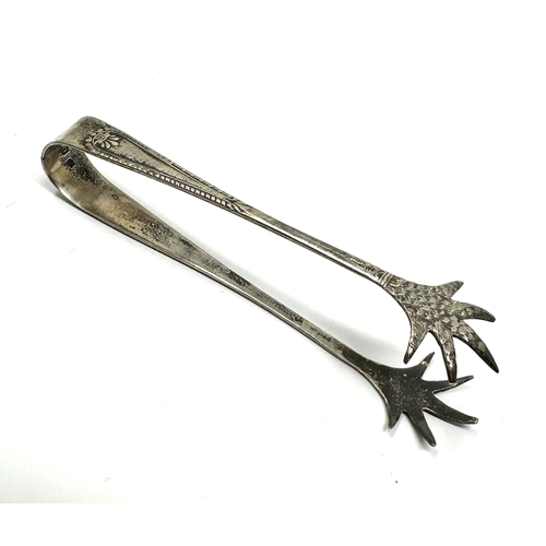 63 - Antique silver sugar tongs