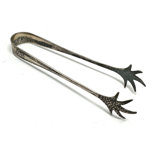 63 - Antique silver sugar tongs