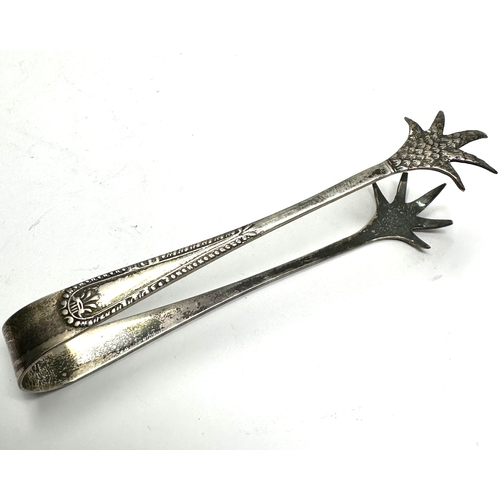 63 - Antique silver sugar tongs