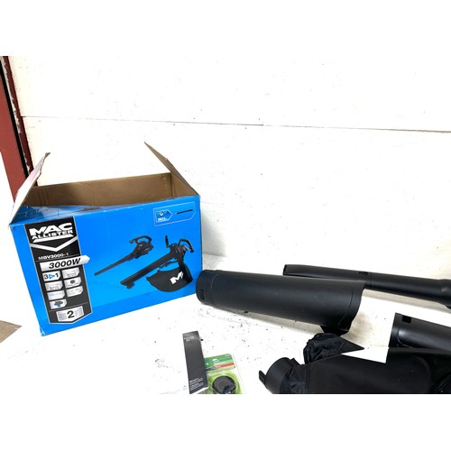 305 - Mac Allister 3000w leaf blower, boxed, working order mbv3000-1