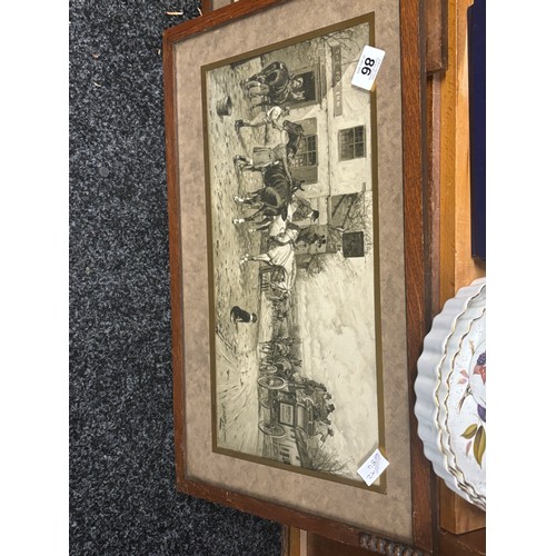 86 - Two vintage framed prints, each print measures approximately Width 23 inches, Height 14 inches