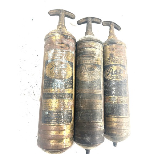 248 - Three vintage brass fire extinguishers