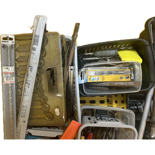 280 - Large selection of assorted hand tools to include spanners, screw drivers, drills, clamps etc