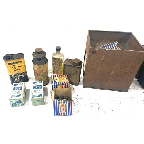 346 - Selection of vintage and later oil tins etc