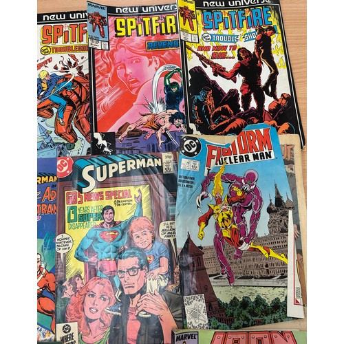 15 - Selection of 1980's onwards comics to include Marvel Spitfire, DC Cat Woman, DC Superman, Marvel Iro... 